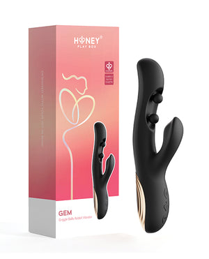 Honey Play Box GEM Twin Balls Rabbit Vibrator - Black - Image 5