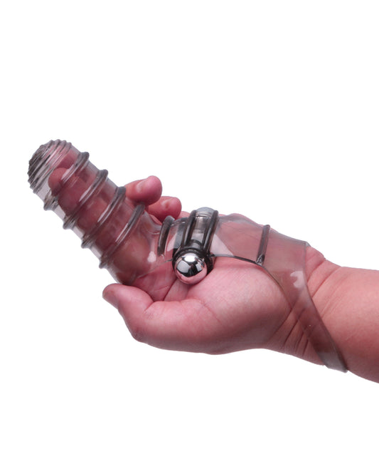 The 9s The 9's Vibrofinger Ribbed Finger Massager - Grey - Image 2