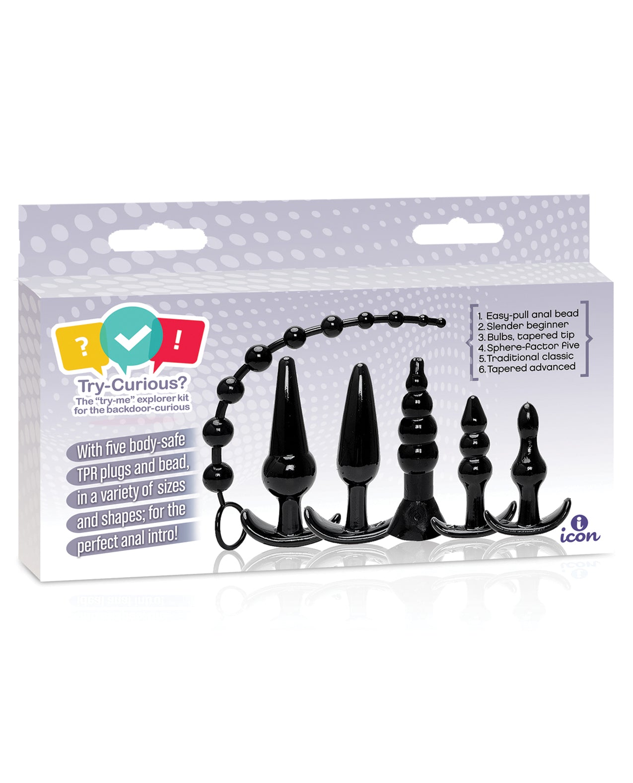 Try-Curious Try-Curious Anal Plug Kit - Black