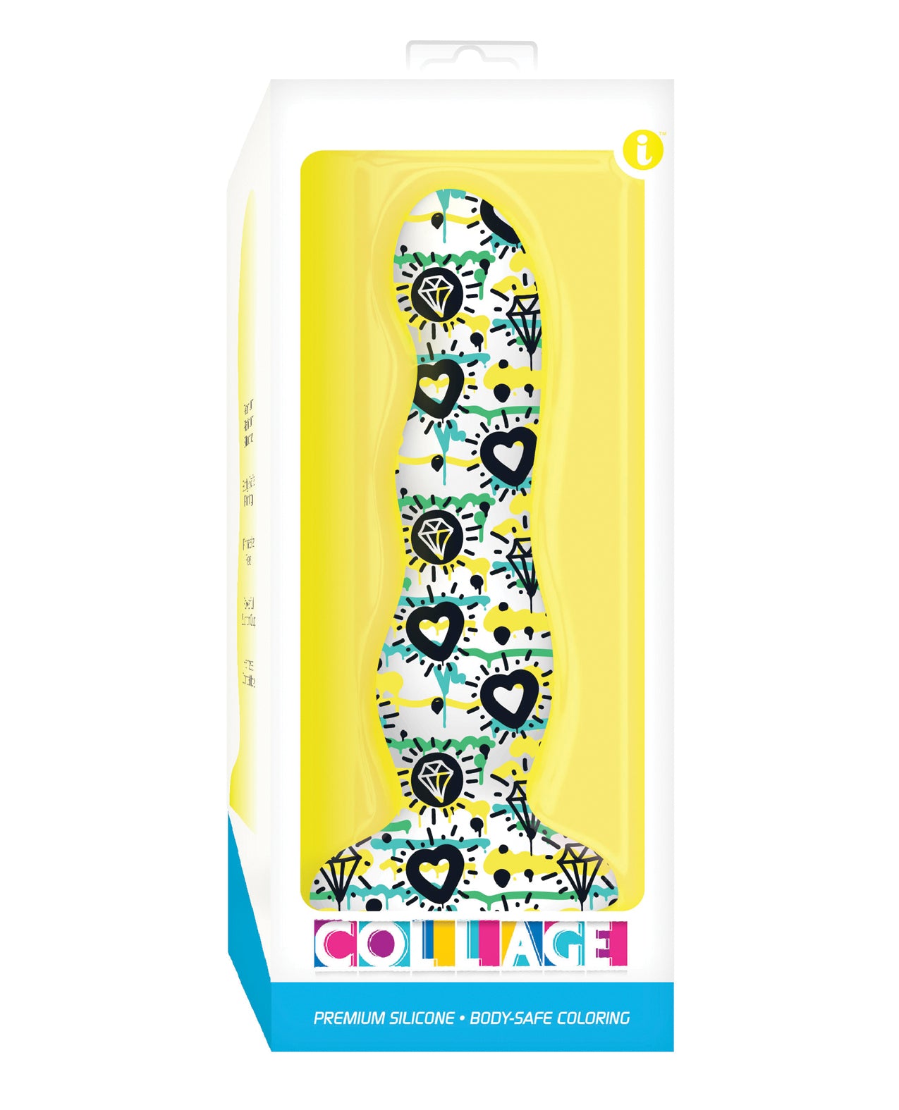 Collage Collage Diamonds &amp; Hearts Curvy Silicone Dildo