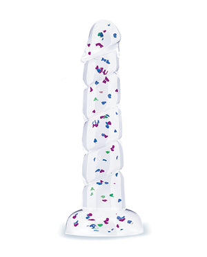 Macaroon Glittergasm 7.5" Swirls Dildo - Blue/Purple/Violet