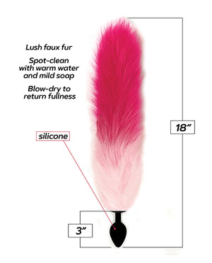 Foxy Foxy Fox Tail Silicone Butt Plug - Pink Gradient - Image 2