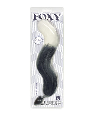 Foxy Foxy Fox Tail Silicone Butt Plug - Silver