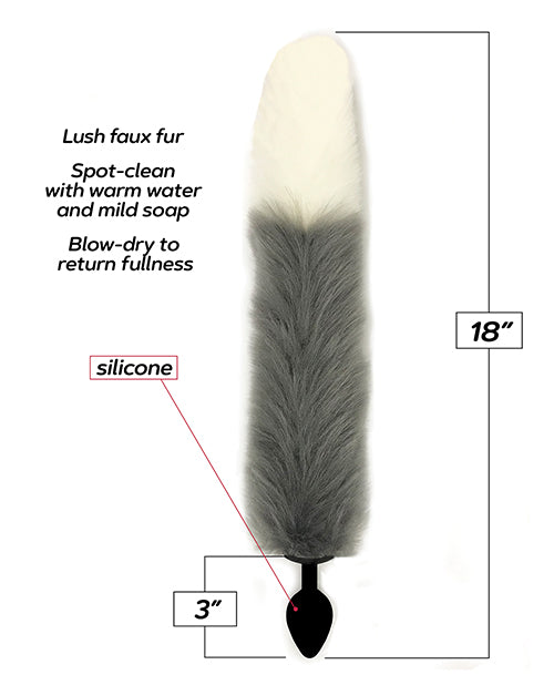 Foxy Foxy Fox Tail Silicone Butt Plug - Silver - Image 2