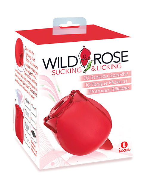 Wild Rose Wild Rose &amp; Tongue Vibrator - Red