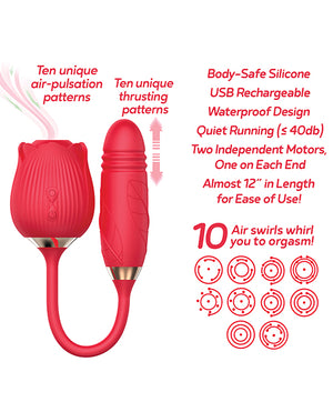 Wild Rose Wild Rose &amp; Thruster Vibrator - Red - Image 4