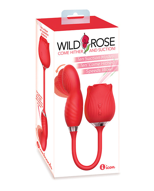 Wild Rose Wild Rose Suction &amp; Come Hither Vibrator - Red