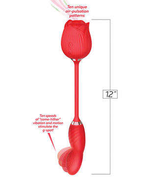 Wild Rose Wild Rose Suction &amp; Come Hither Vibrator - Red - Image 2