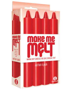 The 9s The 9's Make Me Melt Sensual Warm Drip Candles - Red Hot Pack of 4