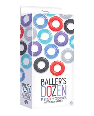 The 9s The 9's Baller's Dozen Original 12 pc Cockring Set - Asst. Colors