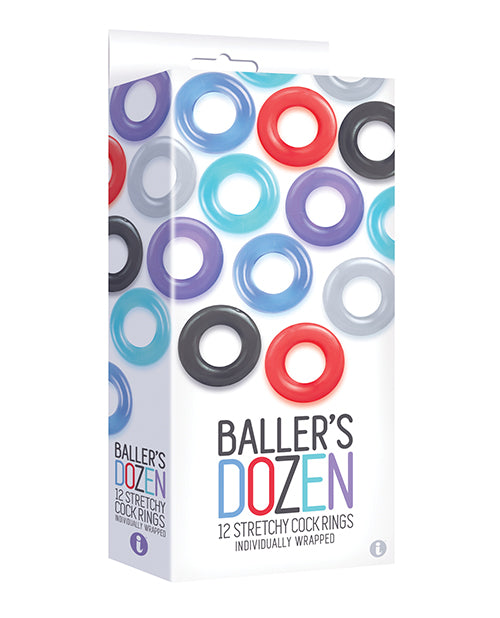 The 9s The 9's Baller's Dozen Original 12 pc Cockring Set - Asst. Colors