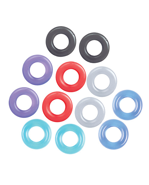 The 9s The 9's Baller's Dozen Original 12 pc Cockring Set - Asst. Colors - Image 2