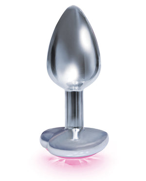 The 9s The 9's The Silver Starter Bejeweled Heart Stainless Steel Plug - Pink