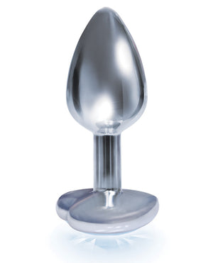 The 9s The 9's The Silver Starter Bejeweled Heart Stainless Steel Plug - Diamond - Image 2