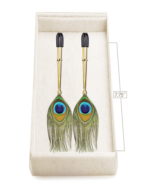 Couture Clips Couture Clips Luxury Nipple Clamps - Peacock Plume - Image 2