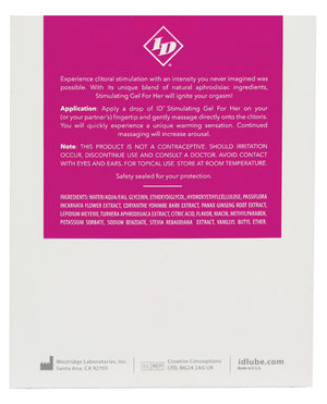 ID Stimulating Stimulating Gel for Her - 1 oz - Image 2