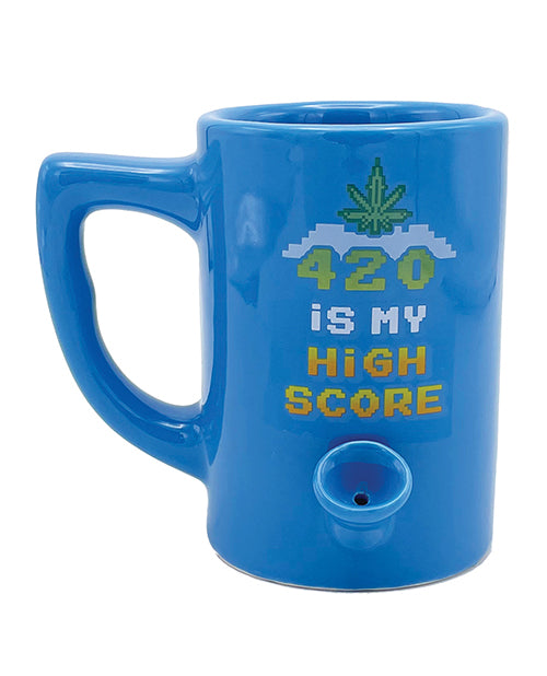 Island Dogs Wake &amp; Bake 420 is My High Score Coffee Mug - 10 oz Blue