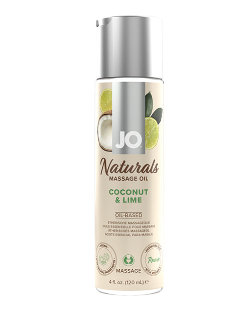 JO JO Naturals Massage Oil - Coconut &amp; Lime 4 oz Bottle