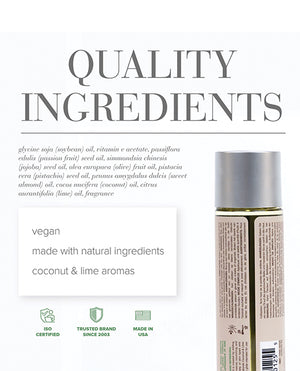 JO JO Naturals Massage Oil - Coconut &amp; Lime 4 oz Bottle - Image 2
