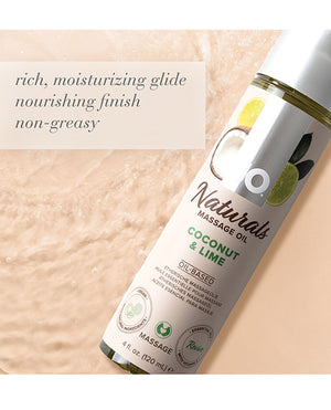 JO JO Naturals Massage Oil - Coconut &amp; Lime 4 oz Bottle - Image 3