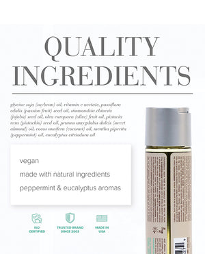 JO Naturals Massage Oil - Peppermint & Eucalyptus 4 oz Bottle