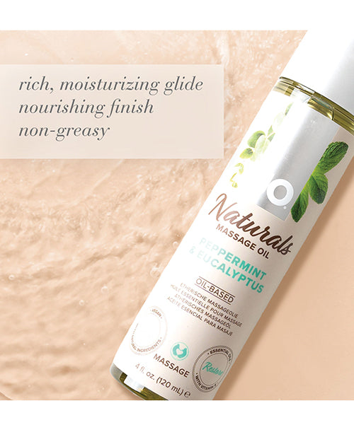 JO JO Naturals Massage Oil - Peppermint &amp; Eucalyptus 4 oz Bottle