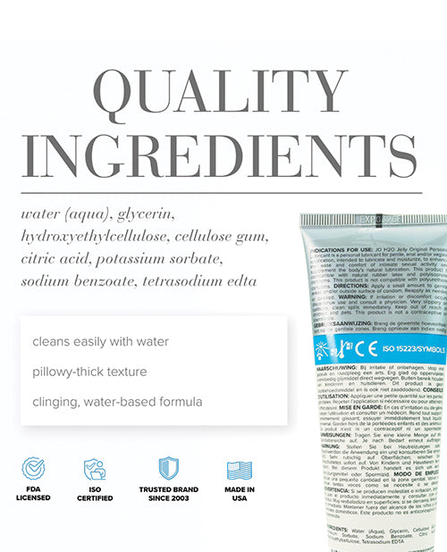 JO H2O JO H2O Jelly - Original Lubricant 4 oz - Image 2