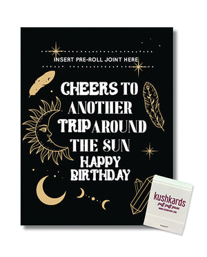 Kush Kards Cheers to Another Trip Around the World Greeting Card w/Matchbook