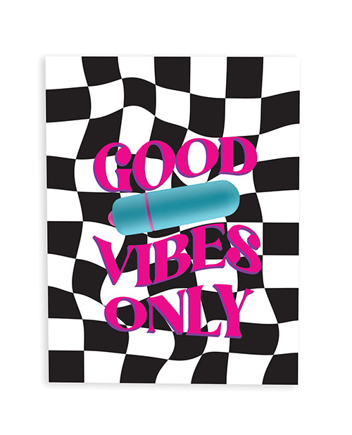 Naughty Kards Good Vibes Only Naughty Greeting Card w/Rock Candy Vibrator &amp; Fresh Vibes Towelettes