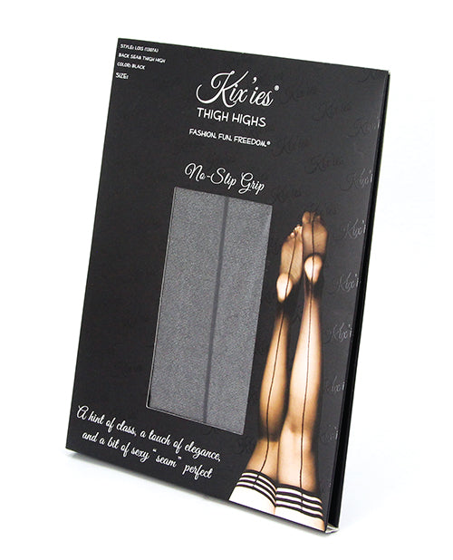 Kixies Kix'ies Lois Thigh High w/Black Seam Black C - Image 2