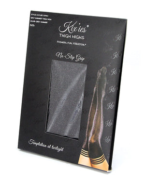Kixies Kix'ies Kaylee Grey Shimmer Thigh High Grey A - Image 2