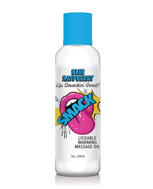 Smack Smack Warming Massage Oil - 2 oz Blue Raspberry