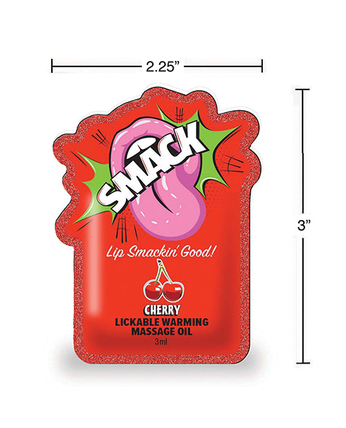 Smack Smack Lickable Warming Massage Oil - Cherry 3 ml pouch - Image 2