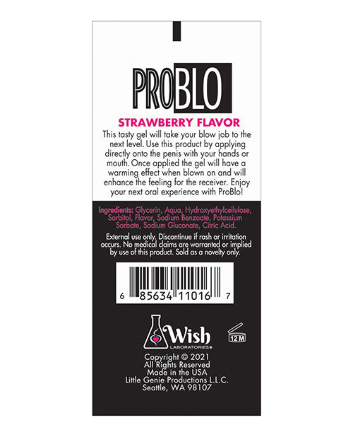 Pro Blo Pro Blo Oral Pleasure Gel - 1.5 oz Strawberry