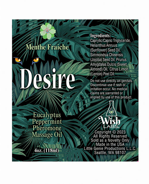 Little Genie Desire Pheromone Massage Oil - 4 oz Eucalyptus/Peppermint - Image 2