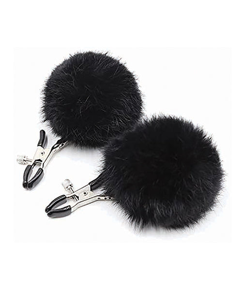 Sexy AF Sexy AF Nipple Clamps - Black Puff Ball - Image 2
