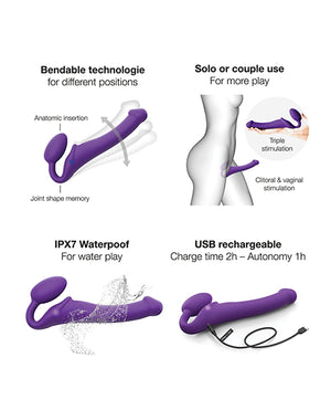 Strap-On-Me Strap On Me Vibrating Bendable Strapless Strap On Medium - Purple - Image 5