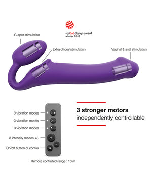Strap-On-Me Strap On Me Vibrating Bendable Strapless Strap On Large - Purple - Image 2
