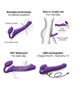 Strap-On-Me Strap On Me Vibrating Bendable Strapless Strap On Xlarge - Purple - Image 3