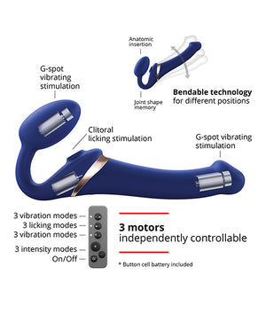 Strap-On-Me Strap On Me Multi Orgasm Bendable Strapless Strap On Small - Night Blue - Image 3
