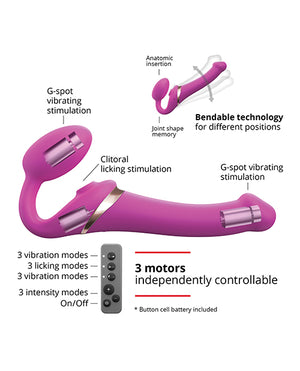 Strap-On-Me Strap On Me Multi Orgasm Bendable Strapless Strap On Small - Fuchsia - Image 3