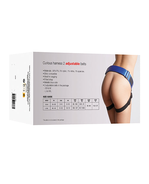 Strap-On-Me Strap On Me Leatherette Curious Harness - Metallic Blue - Image 2
