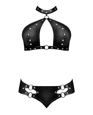 Lust by Magic Silk Lust Juno Top w/Velcro Choker Neck &amp; Mini Short Black S/M - Image 3