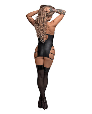 Lust by Magic Silk Lust Portia Mini Dress w/Plush Elastic Strapping Black L/XL - Image 3