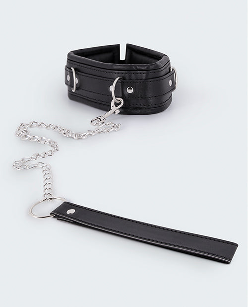 Lust Lust PU Leather Collar &amp; Leash - Black