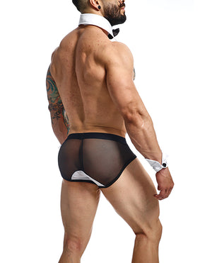 Male Basics MOB Maitre D Brief, Bow & French Cuffs Black/White XL - Image 3