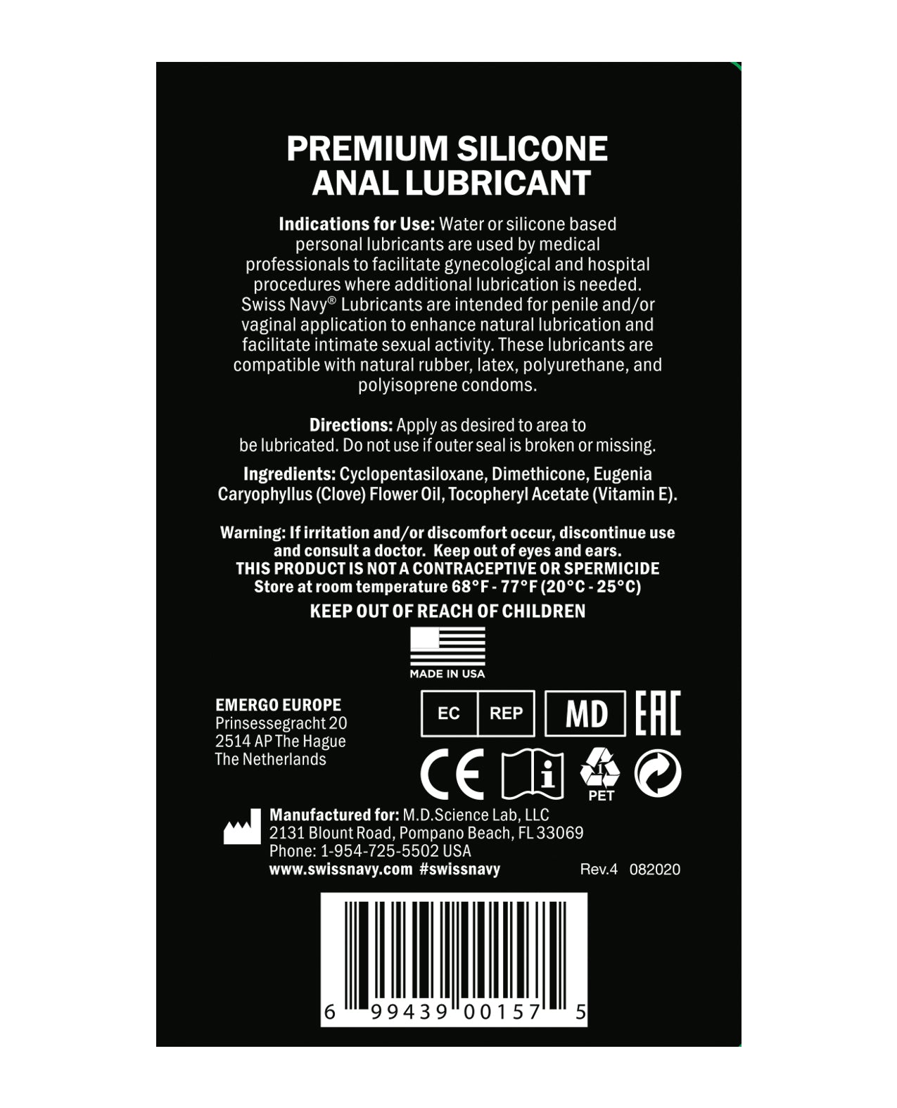 Swiss Navy Swiss Navy Silicone Based Anal Lubricant - 2 oz
