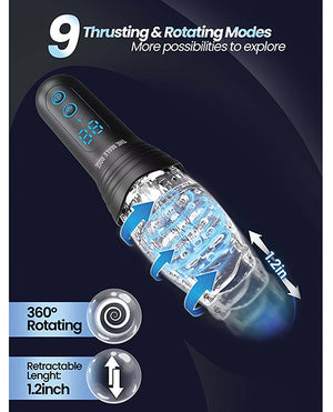 The Male Rose The Male Rose Pro Thrusting Rotating &amp; Vibrating 3D Masturbator - Black - Image 4