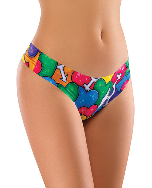 Mememe Mememe Pride Hearts Printed Thong LG