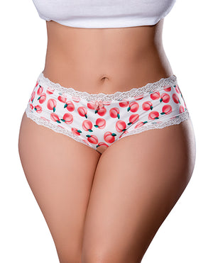 Exposed Sweet Treats Crotchless Boy Short w/Wicked Sensual Care Peach Lube - White QN - Image 2